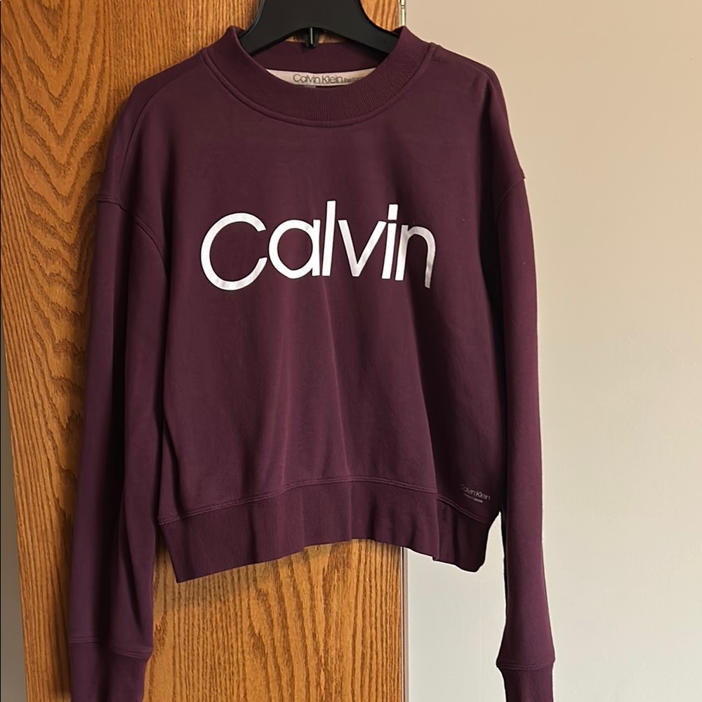 Calvin Klein Maroon Crop Sweatshirt